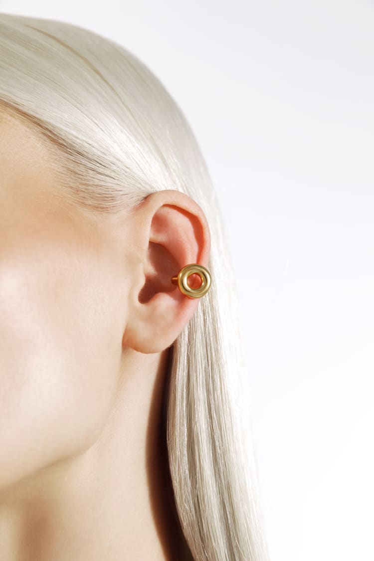 Goldener Donut-Ear-Cuff-Ohrring