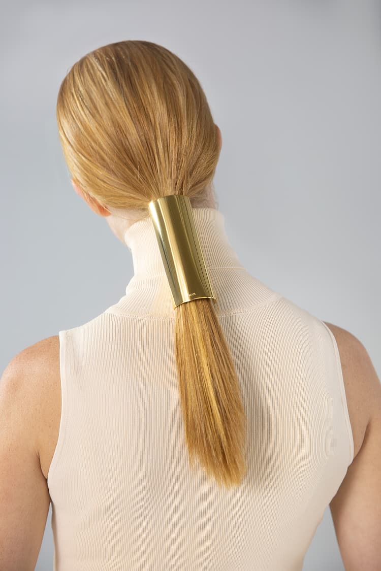 Große goldene Pferdeschwanz-Haarmanschette