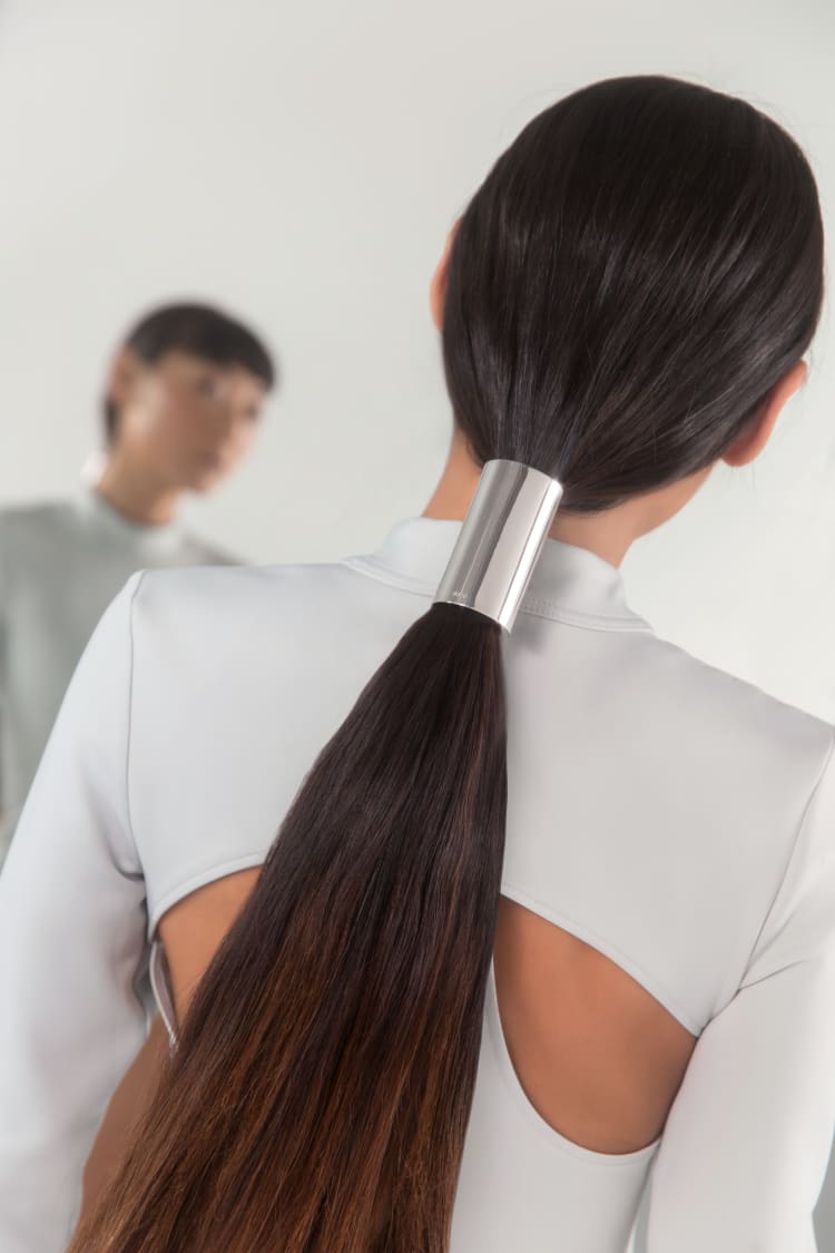 Mittelgroße Ponytail-Manschette aus Silber
