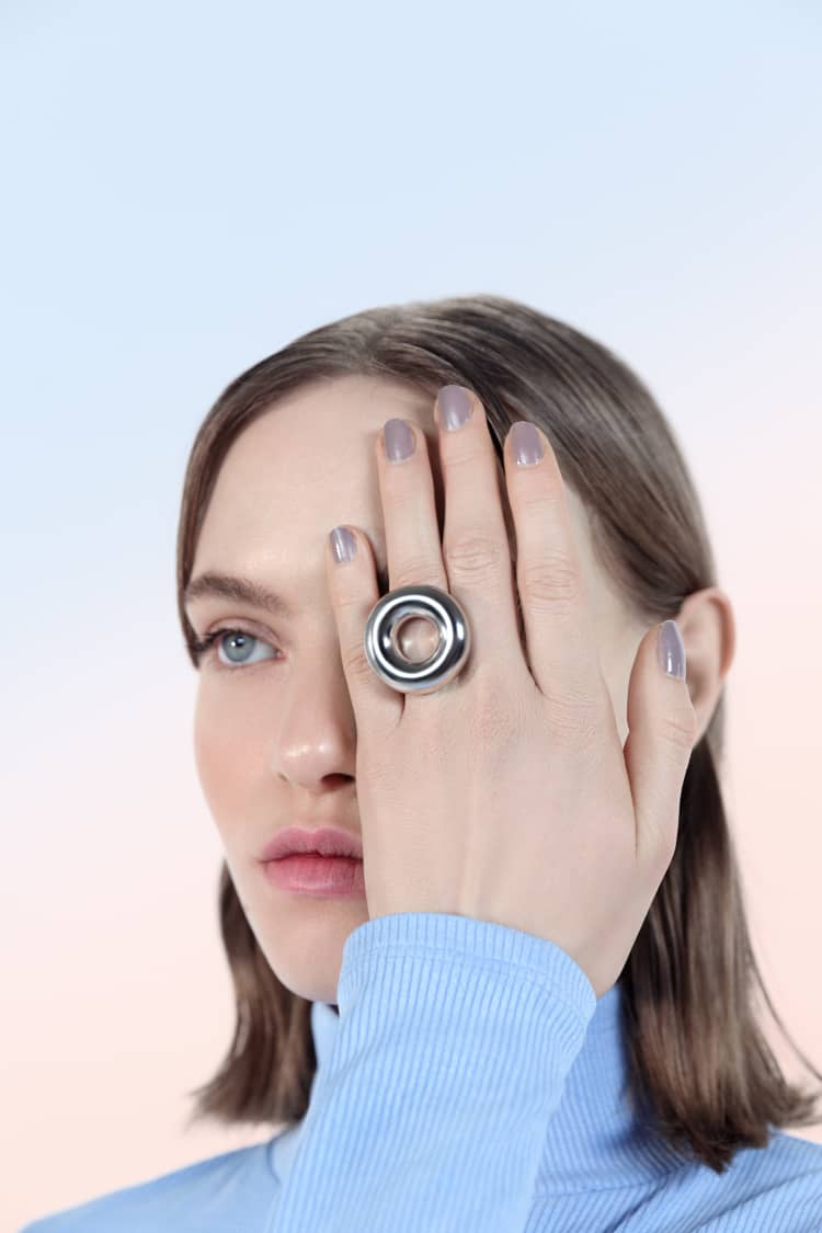 Silberner Donut-Ring