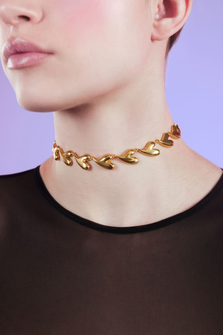 Goldener Herz-Choker