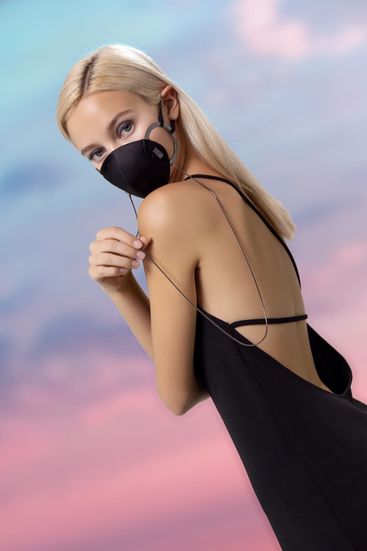 Gesichtsmaske Schwarz aus Seide
