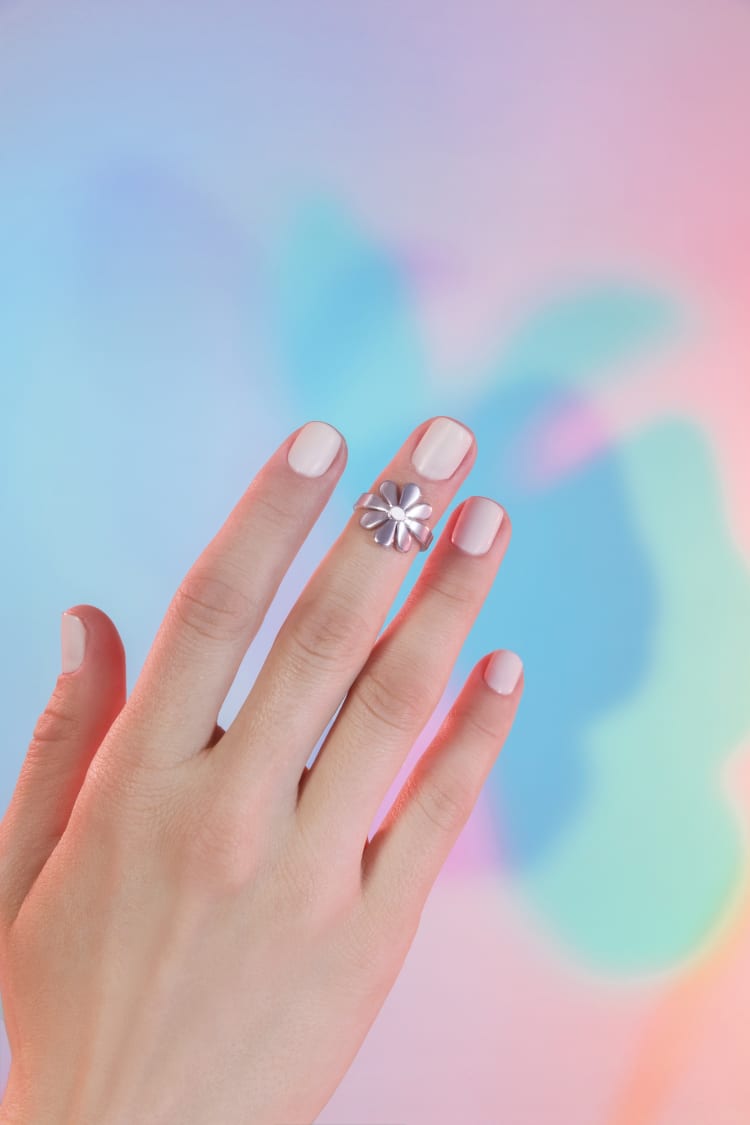 Silberner Blumen-Midi-Ring