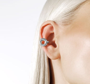 Silberner Donut-Earcuff-Ohrring