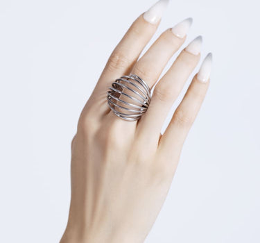 Silberner Spiral-Kugel-Ring