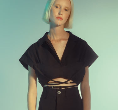 Silberner Lip-Cuff mit Kette