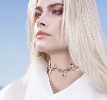 Tropfen-Kettenhalskette - Silber