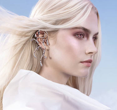 Full-Ear-Multi-Tropfen-Earcuff - Silber