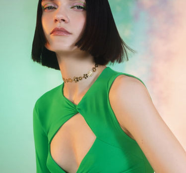 Goldene Blumen-Choker-Halskette