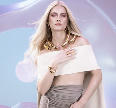 Große Tropfen-Halskette - Gold