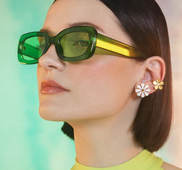 Gänseblümchen-Ohrring- und Ear-Cuff-Set