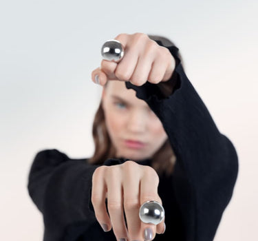 Silberner Bombé-Ring