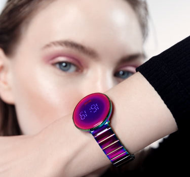 Lila LCD Armbanduhr