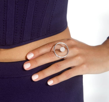 Runder Silber-Perlenring