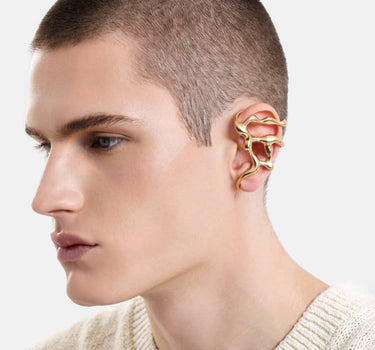 flüssiger ohrclip für das ganze ohr aus gold