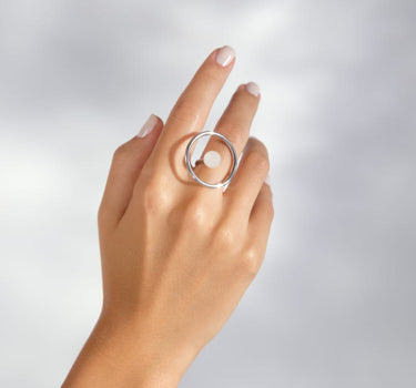 Runder Silber-Perlenring