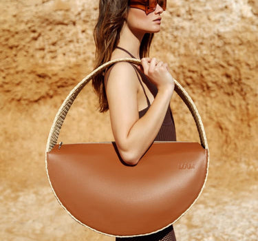 Runde Basttasche gross