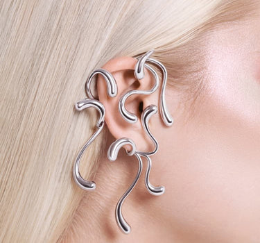 Full-Ear-Multi-Tropfen-Earcuff - Silber