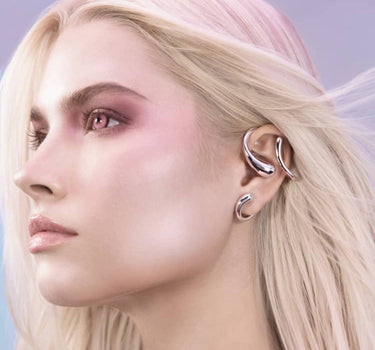 Full-Ear-Tropfen-Earcuff - Silber