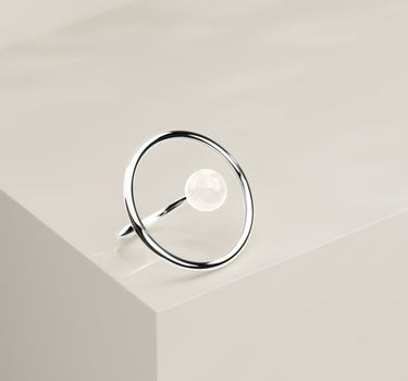 Runder Silber-Perlenring