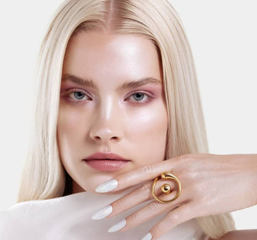 Runder Tropfen-Ring - Gold