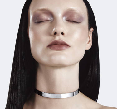 Breites, schlichtes Silber-Choker