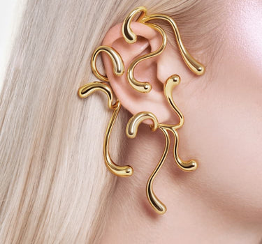 Full-Ear-Multi-Tropfen-Earcuff - Gold