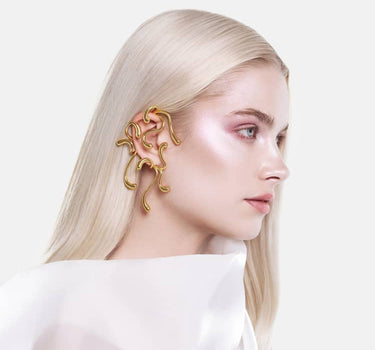 Full-Ear-Multi-Tropfen-Earcuff - Gold