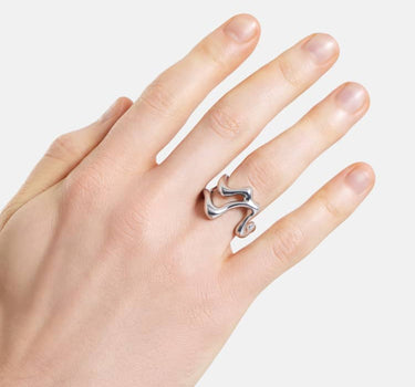 skulpturaler silberring