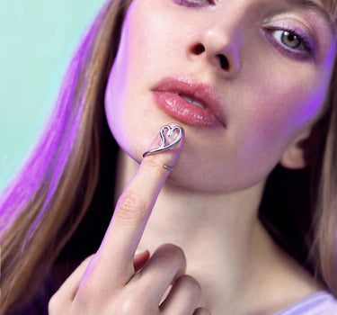 Silberner Midi-Ring „Love Open Heart“