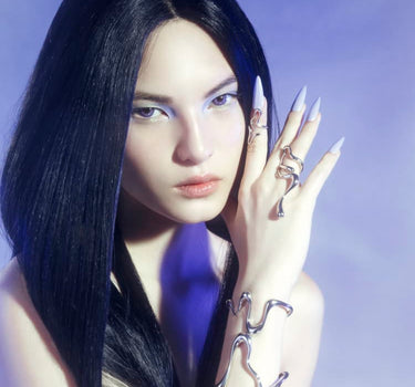 Silberner Liquid-Midi-Ring
