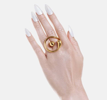 Runder Tropfen-Ring - Gold