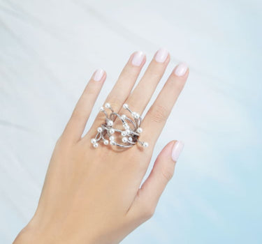 Silberner Mini-Perlen-Ring