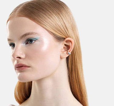 gepolsterter kapuzen-ohrclip aus silber