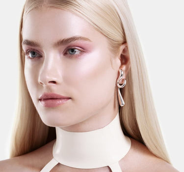 Große Gedrehte Tropfen-Ohrringe - Silber