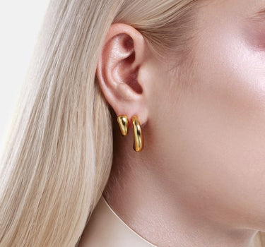 Tropfen-Ohrringe Fluid - Gold