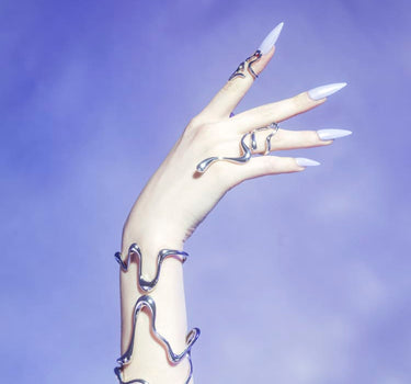 Silberner Liquid-Midi-Ring