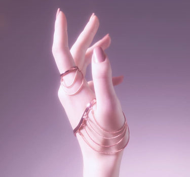 Set aus Roségold-Handketten