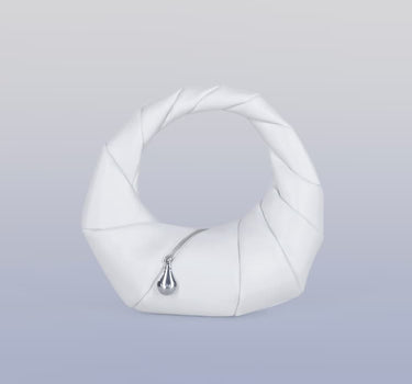 Weiße Lederhandtasche