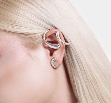 Full-Ear-Tropfen-Earcuff - Silber