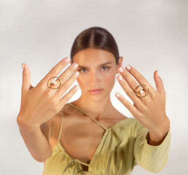 Runder Gold-Perlenring