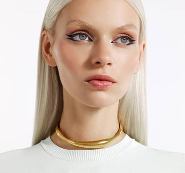 verdrehtes Choker-Halsband in Gold