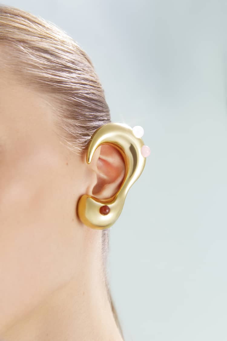 Goldener Full-Ear-Ohrschmuck mit Steinen