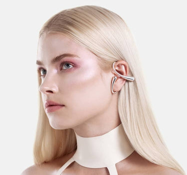 Zwei-Tropfen-Earcuff - Silber