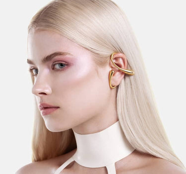 Zwei-Tropfen-Earcuff - Gold