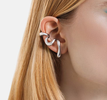unendlicher organischer ohrclip aus silber