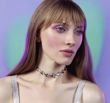 Silberner Herz-Choker