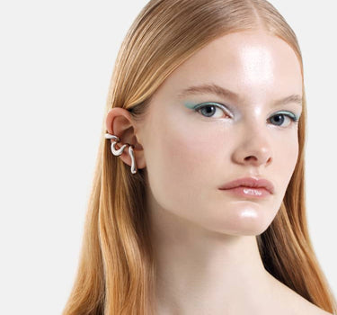 unendlicher organischer ohrclip aus silber