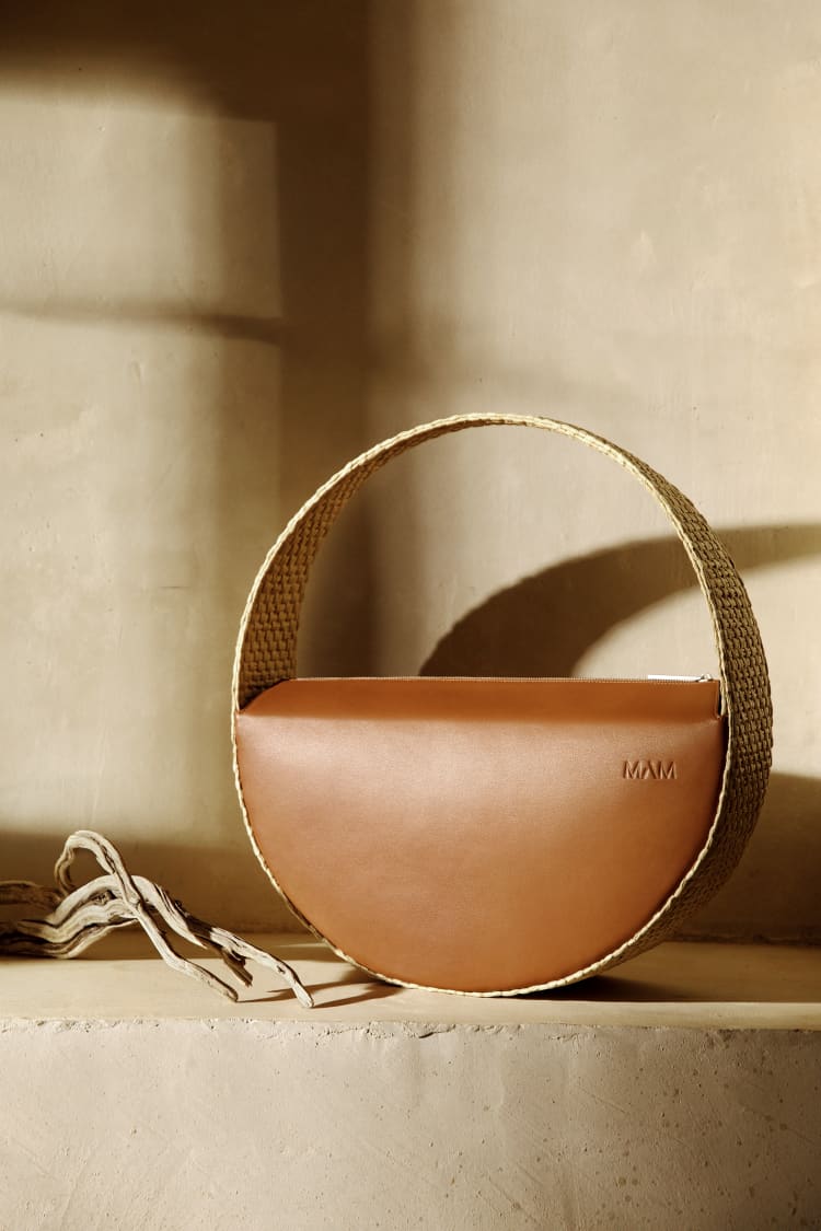 Runde Basttasche gross