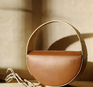 Runde Basttasche gross